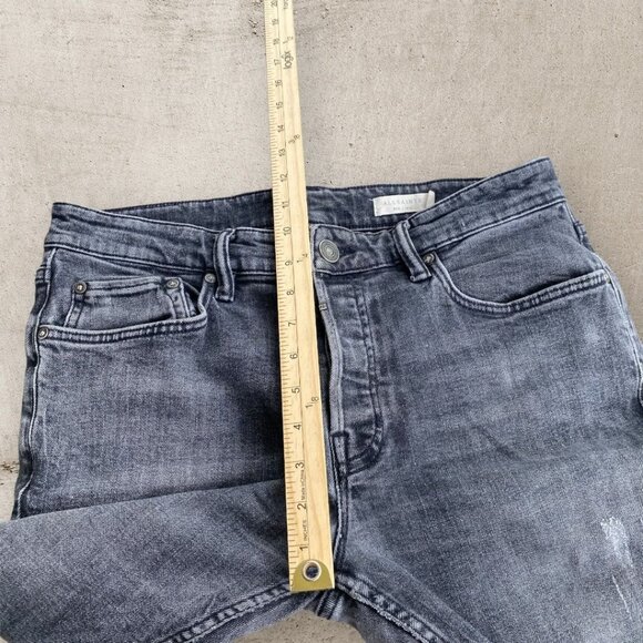 ALL SAINTS REX Jeans Men's W32 Black Distressed‎ Denim Slim Fit Tapered Ripped - Picture 11 of 13